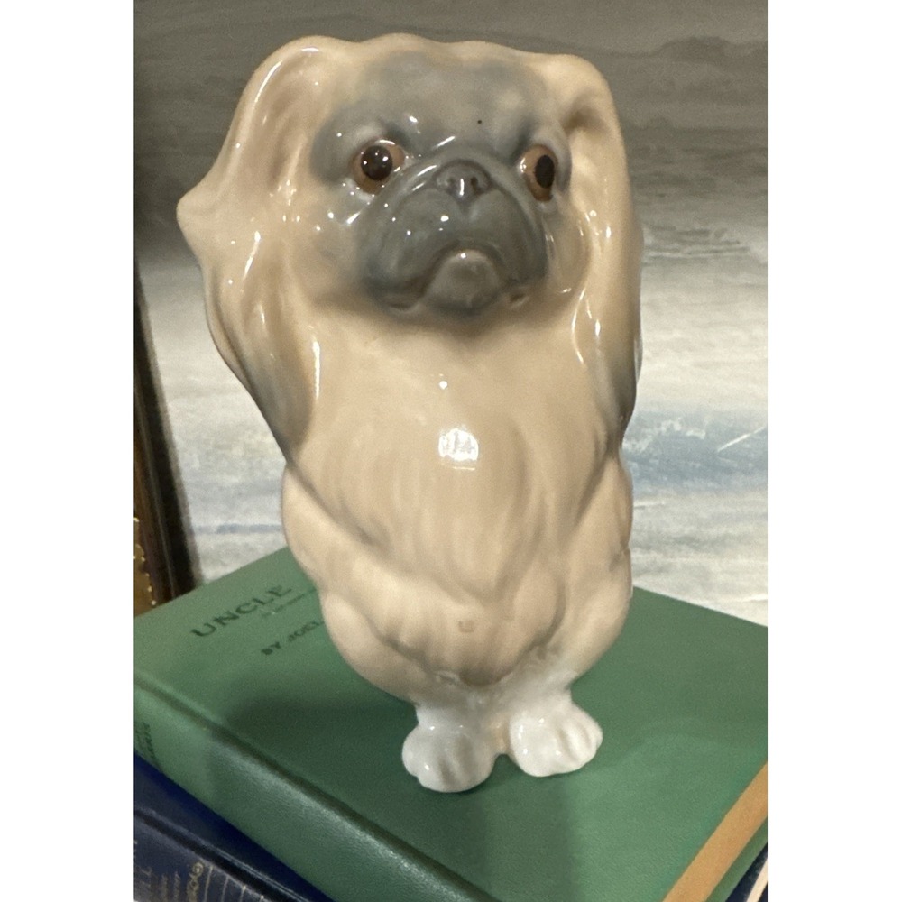 Pre Owned Vintage Stunning LLADRO Sitting Glazed Pekingese Dog Figurine #1641